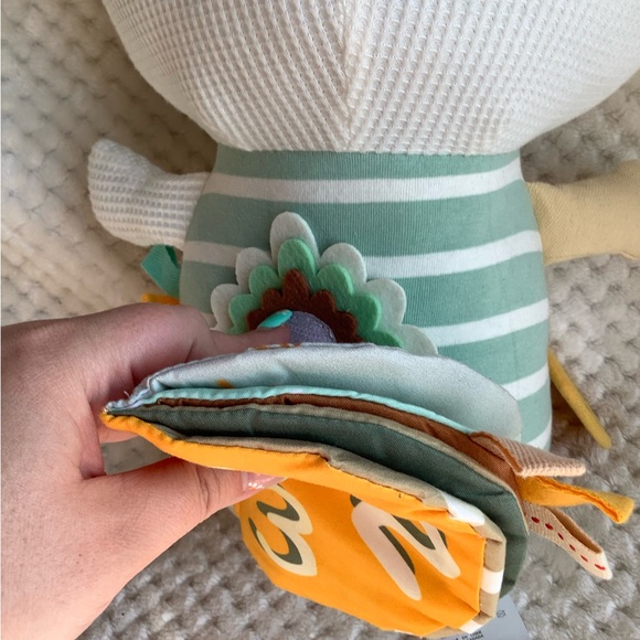 Coco Village Plush Llama Sensory Stuffed Animal Toy Mirror Crinkle Wood Teether - Picture 6 of 14